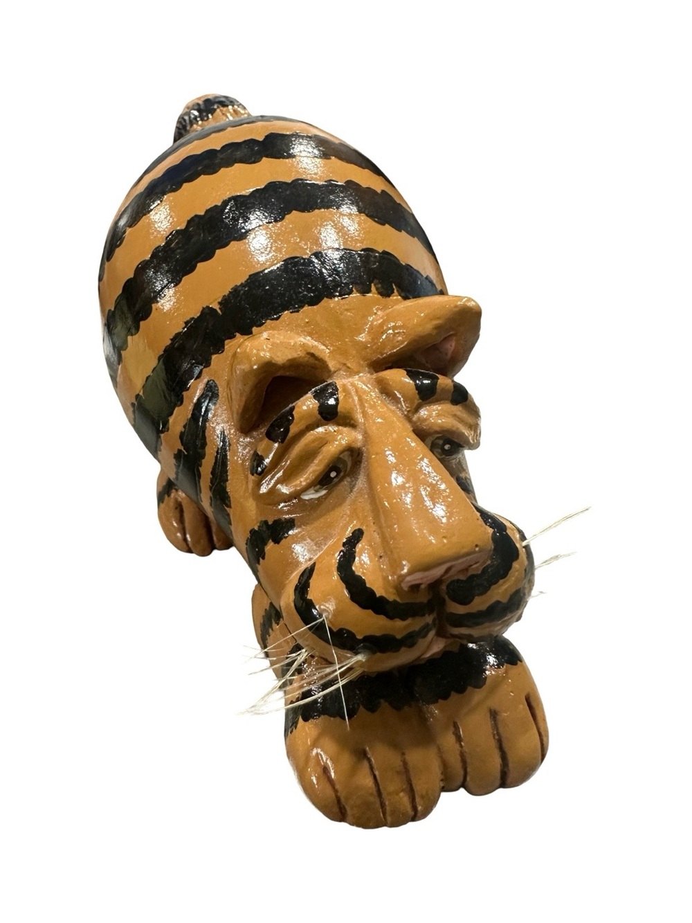 Vicki Thomas Hand-Painted Tiger Figurine in Orange and Black Enesco BT26